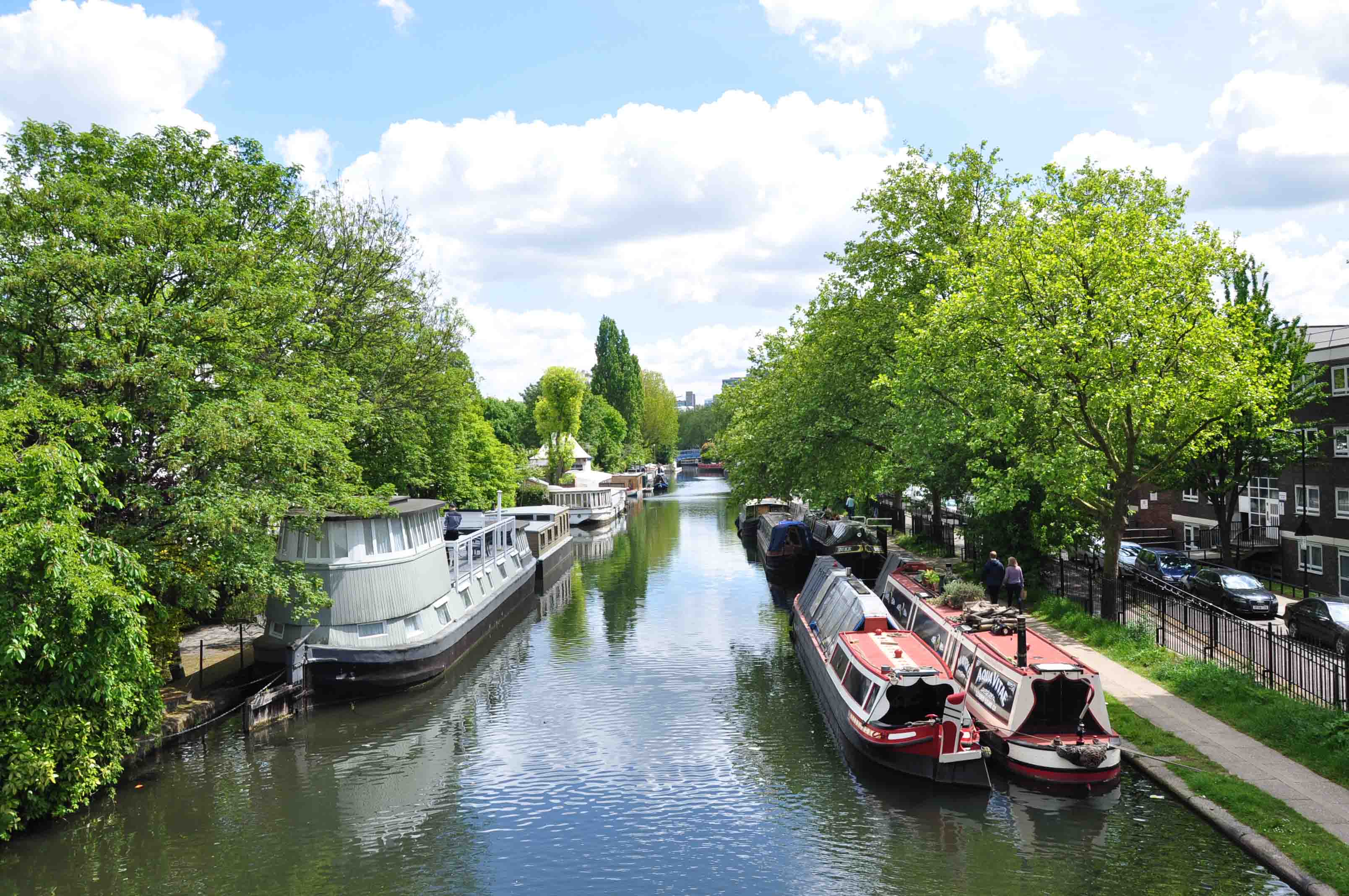 View on Little Venice canal boats